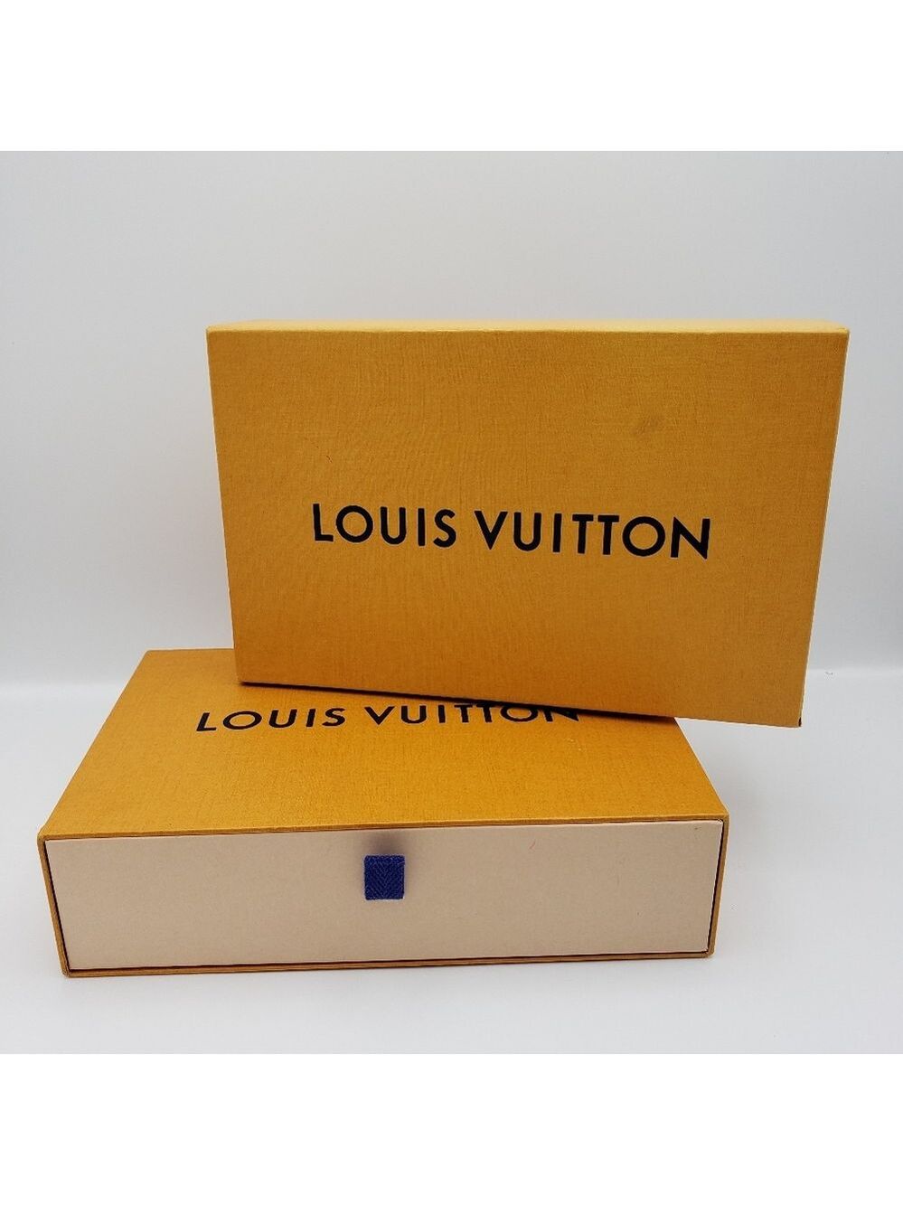 100% Authentic 2 Louis Vuitton Orange and Cream Gift & Storage Wallet/ Pouch Box